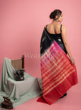 Black Pink Shiburi Pure Tussar Saree