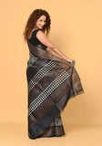 Black Tussar Printed Saree