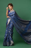 Blue Chinia Silk Banarasi Saree