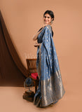 Blue Dola Silk Saree