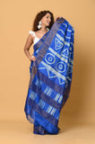 Blue Pure Tussar Shibori Saree