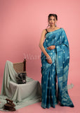 Blue Shiburi Pure Tussar Saree