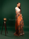 Dark Fawn Linen Saree