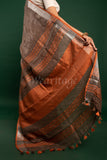 Dark Fawn Linen Saree