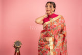 Floral Digital Print Tussar Saree