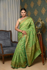 Green Antique Border Cotton Silk Saree