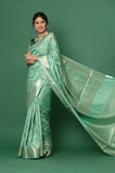 Green Chinia Silk Banarasi Saree