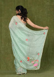Green Dola Silk Embroidered Saree
