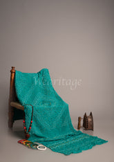 Green Pure Georgette Bandhani Saree