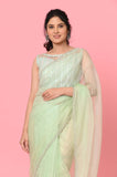 Green Organza Designer Saree