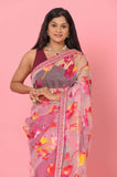 Magenta Brasso Burn Knot Designer Saree