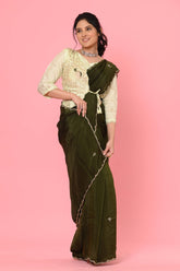 Mehandi Silk Designer Saree