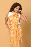 Mustard Chinon Saree