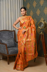 Mustard Dupion Silk Banarasi Saree