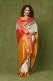 Offwhite Moonga Silk Saree