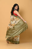 Offwhite Tussar Printed Saree
