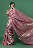 Pink Moonga Silk Banarasi Saree