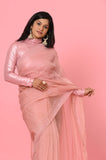 Pink Organza Designer Saree