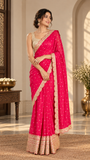 Rani Georgette Weaving Saree