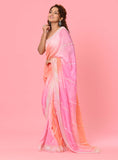 Pink Shaded HO Silk Sequins Designer Saree