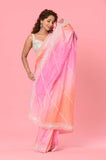 Pink Shaded HO Silk Sequins Designer Saree