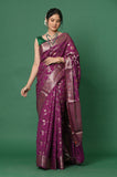Purple Chinia Silk Banarasi Saree