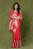 Red Banarasi Linen Saree