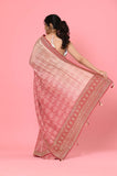 Red Shaded Russian Silk Designer Saree