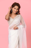 White Organza Designer Saree