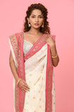 White Rani Dola Silk Designer Saree