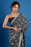 Black and White Crepe Handwork Designer Saree