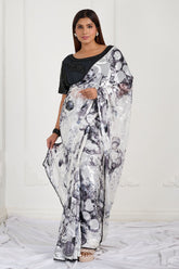 Black and White Korean Braso Designer Saree