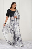 Black and White Korean Braso Designer Saree