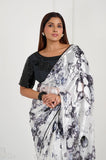 Black and White Korean Braso Designer Saree