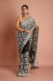 Black Chikankari Georgette Handwork Designer Saree