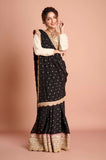 Black Georgette Weaving Saree