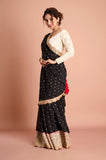 Black Georgette Weaving Saree