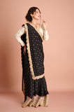 Black Georgette Weaving Saree