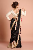 Black Georgette Weaving Saree