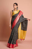 Black Lehariya Moonga Silk S Saree