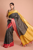 Black Lehariya Moonga Silk S Saree