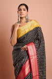 Black Lehariya Moonga Silk S Saree