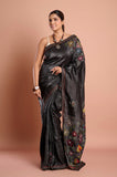 Black Onex Hand Kantha Work Saree