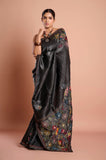 Black Onex Hand Kantha Work Saree