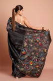 Black Onex Hand Kantha Work Saree