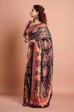 Black Pashmina Silk Saree