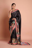 Black Satin Weaving Saree