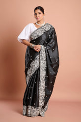 Black Semi Tussar Saree