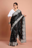 Black Semi Tussar Saree