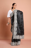 Black Semi Tussar Saree